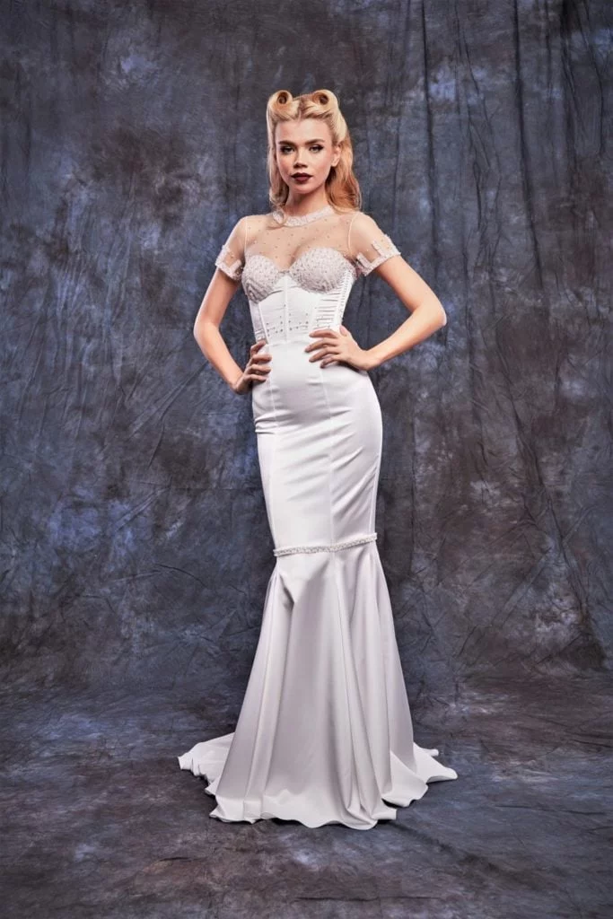 open lace back dress Mermaid Floor-length Lace Top Open-back Country style Wedding Dress, W –  RomanBridal main image 1