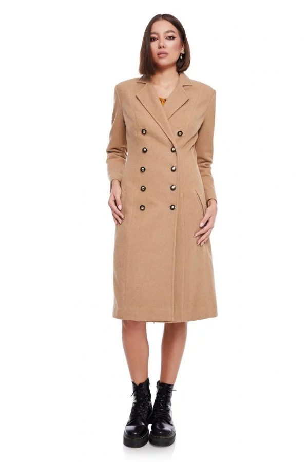 Long Double Breasted Wool Coat