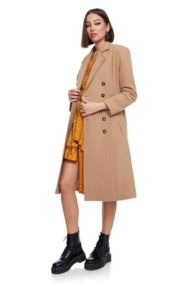 Long Double Breasted Wool Coat