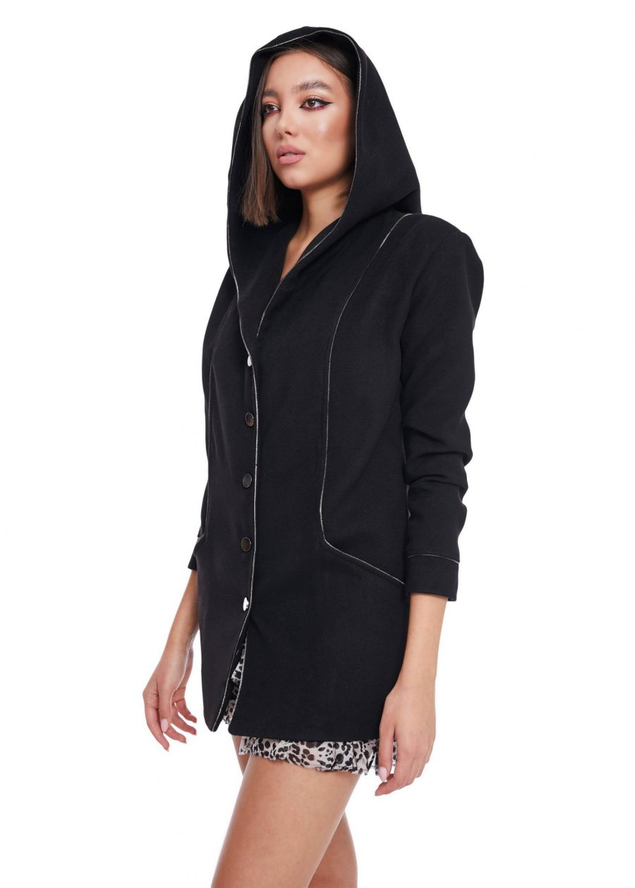 short Hooded Coat with pockets