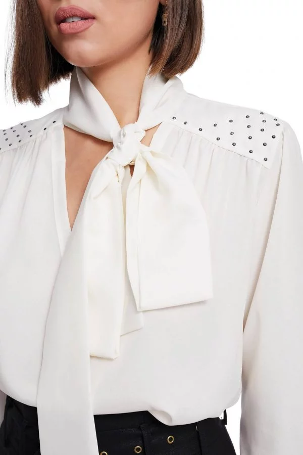 Silk Blouse with Swarovski Pearls