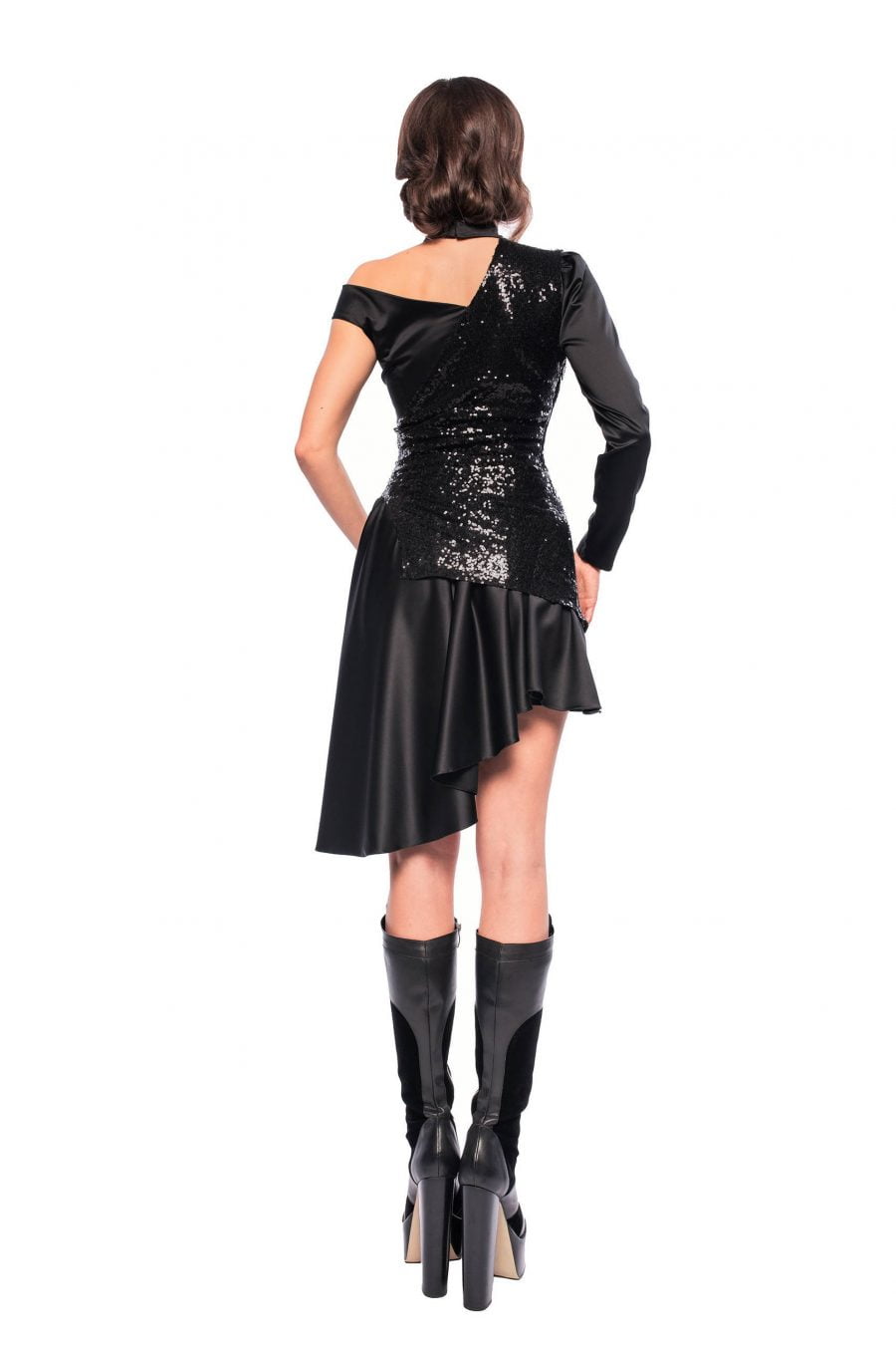 Party Short Black Dress with Sequins