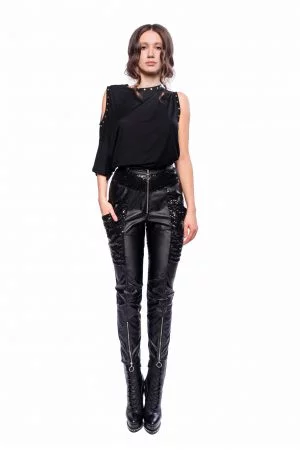 faux leather trousers