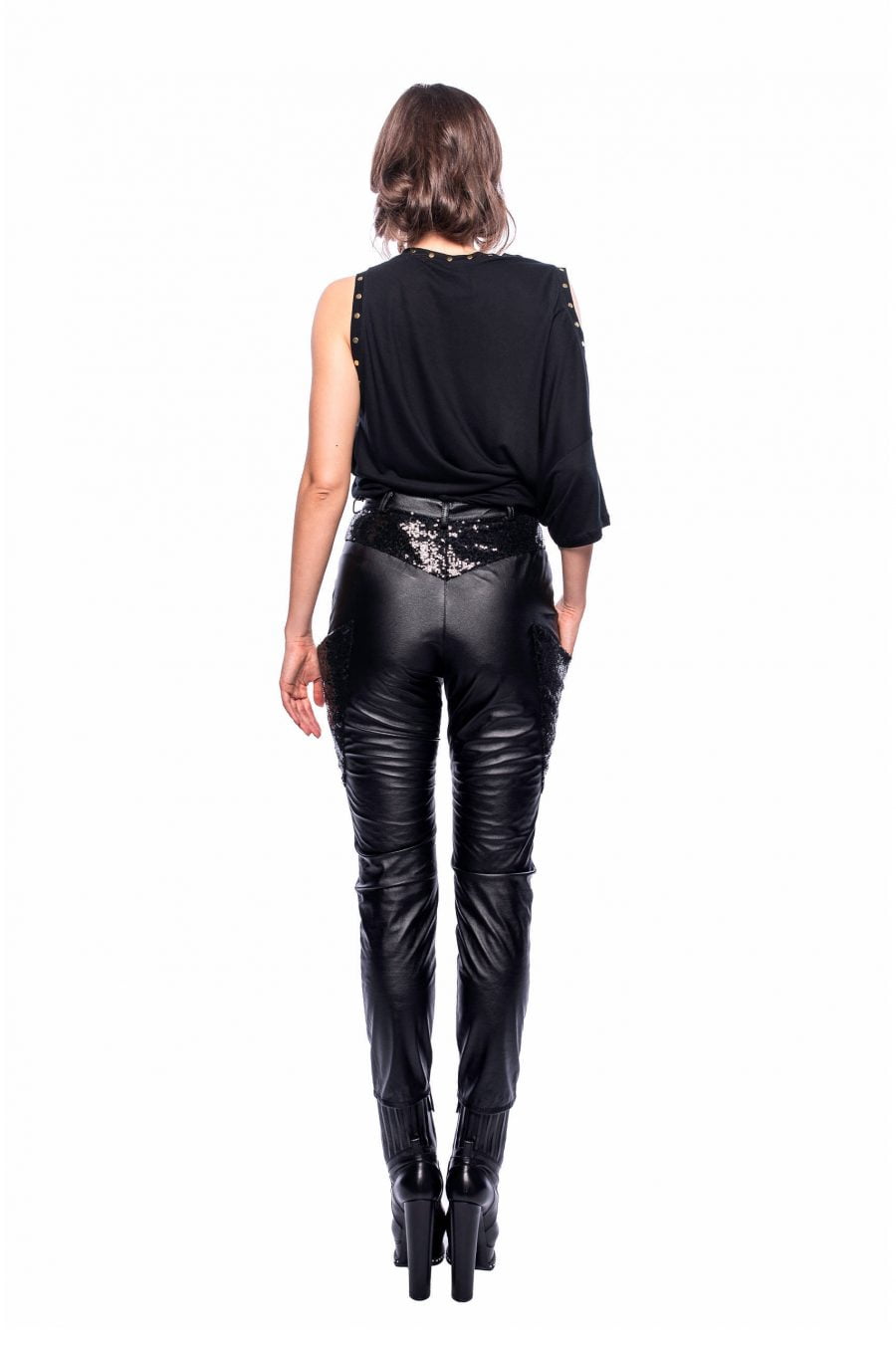 faux leather trousers