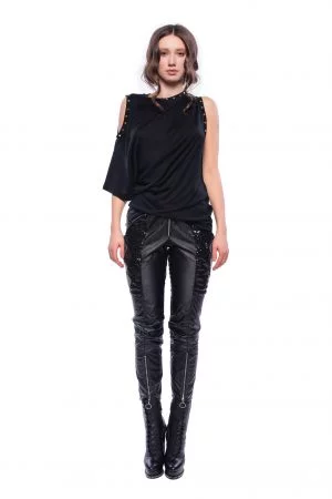 black cutout t-shirt