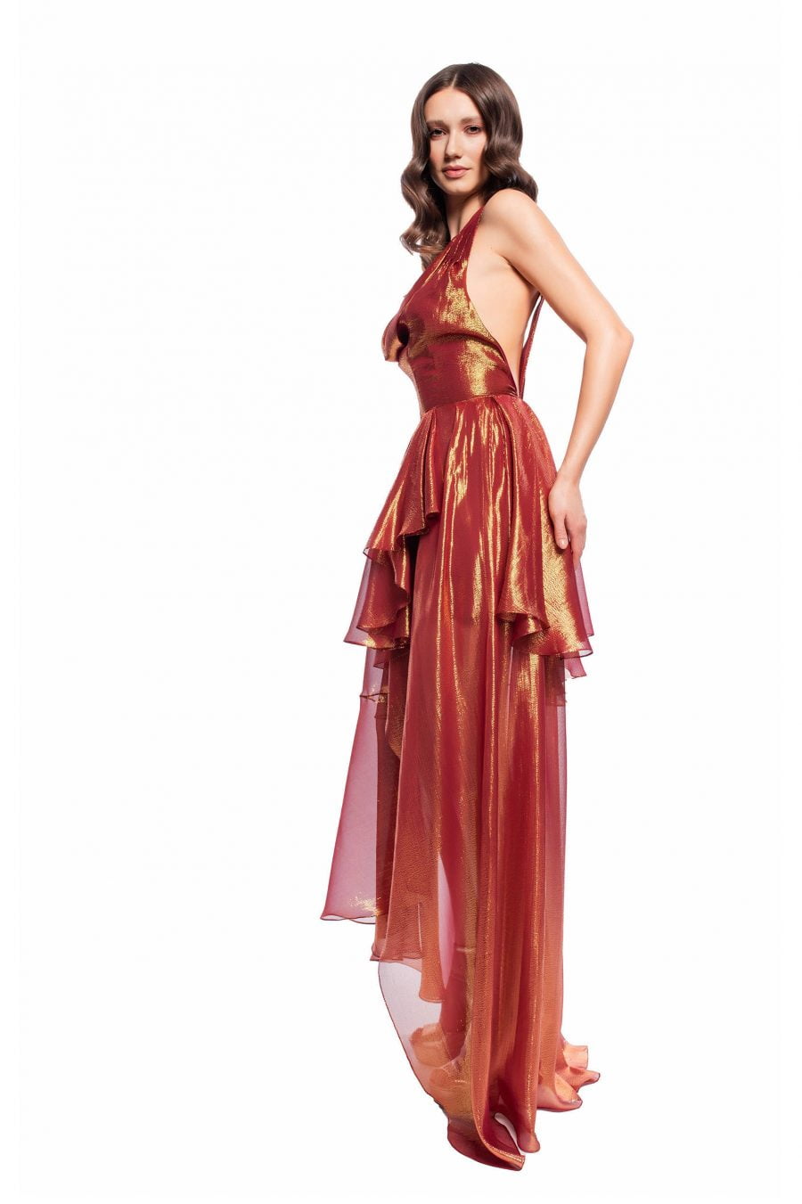 burgundy/gold Evening Dress