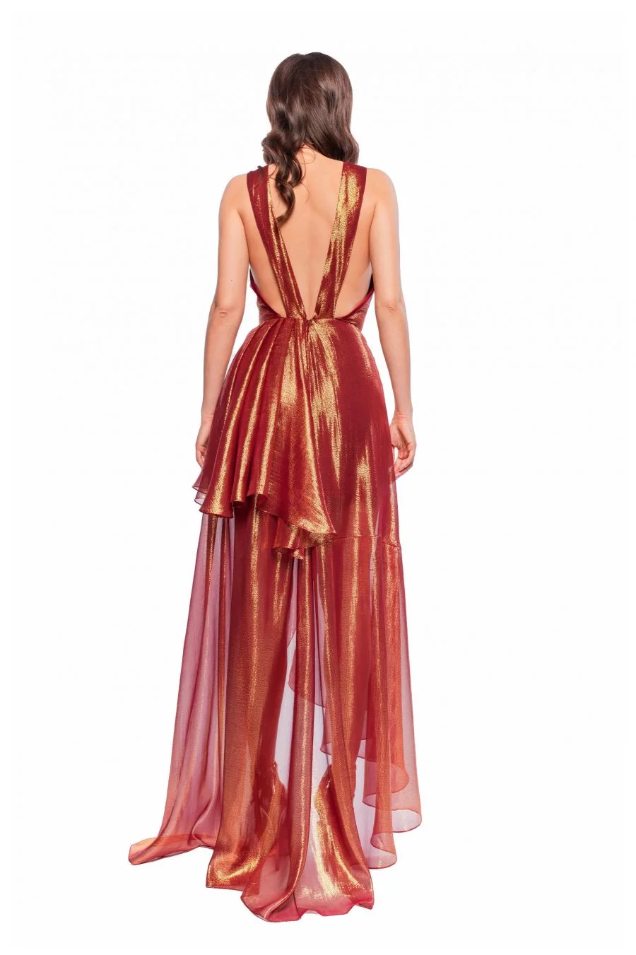 burgundy/gold Evening Dress