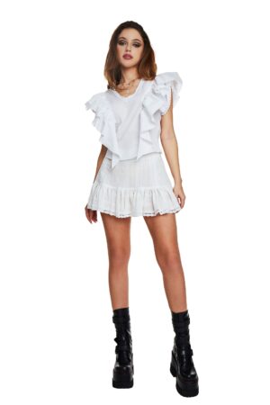 Short white skirt
