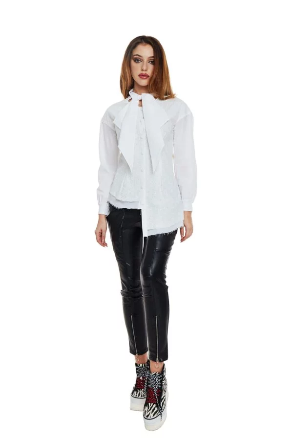 Stretch Leather Long Pants