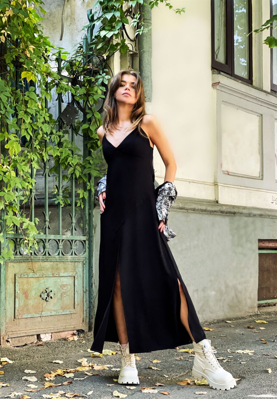 black dress with slits